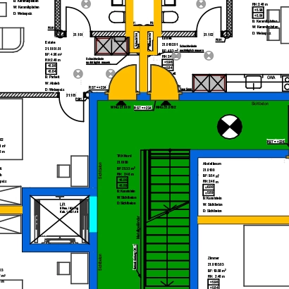 Plan de protection incendie avec voies de fuite