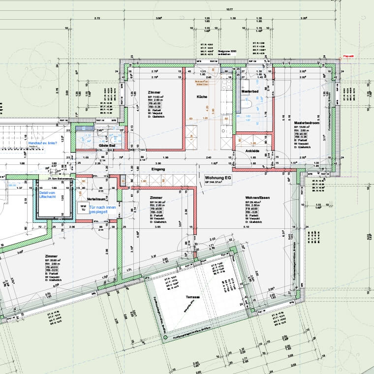 Architekt bei der Bauplanung am Tablet