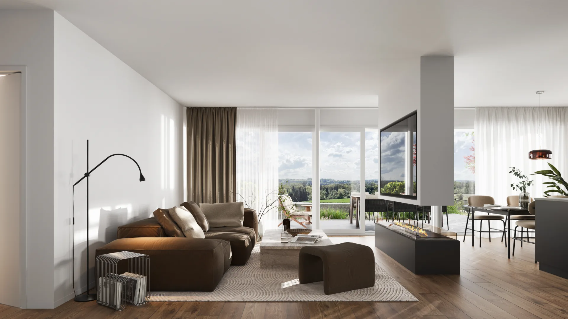 Terrassenhäuser Eggenwil – Wohnbereich mit Essplatz