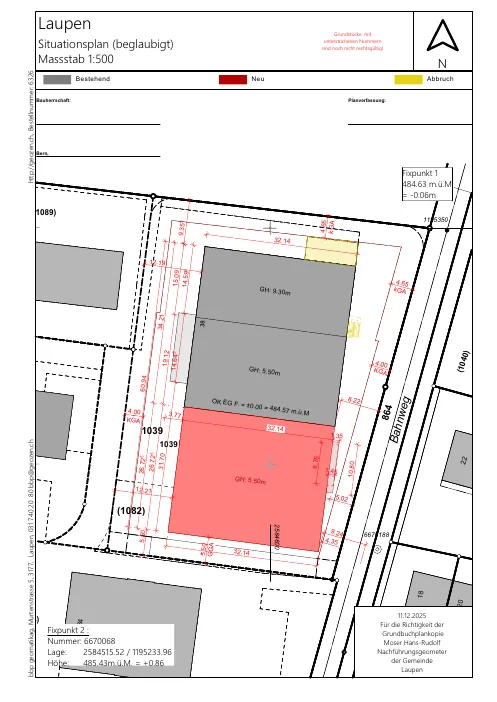 Murtenstrasse 38 Laupen – Situationsplan