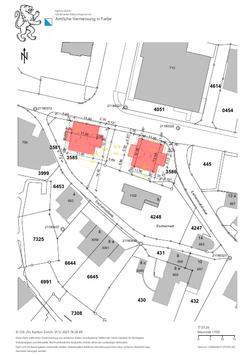 Schlossbergstrasse 8–12 – Situationsplan