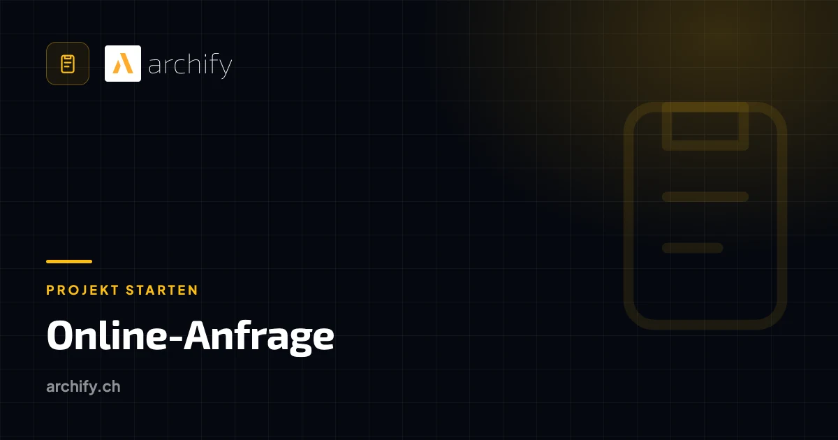 Online Anfrage | Archify AG – CAD & 3D Visualisierung